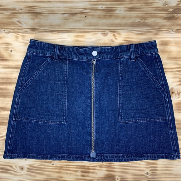 Madewell Denim Utility Zip Skirt Dark Wash Sz 31 - Picture 4 of 11